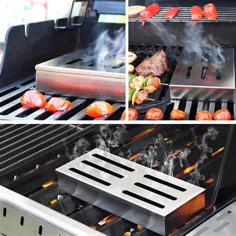 gas grill steel smoker box|bbq smoker box.